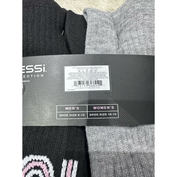 Messi Men Size 6-12 Collection Mid Calf Cushioned Crew Socks 6 Pairs inter miami - Picture 4 of 6